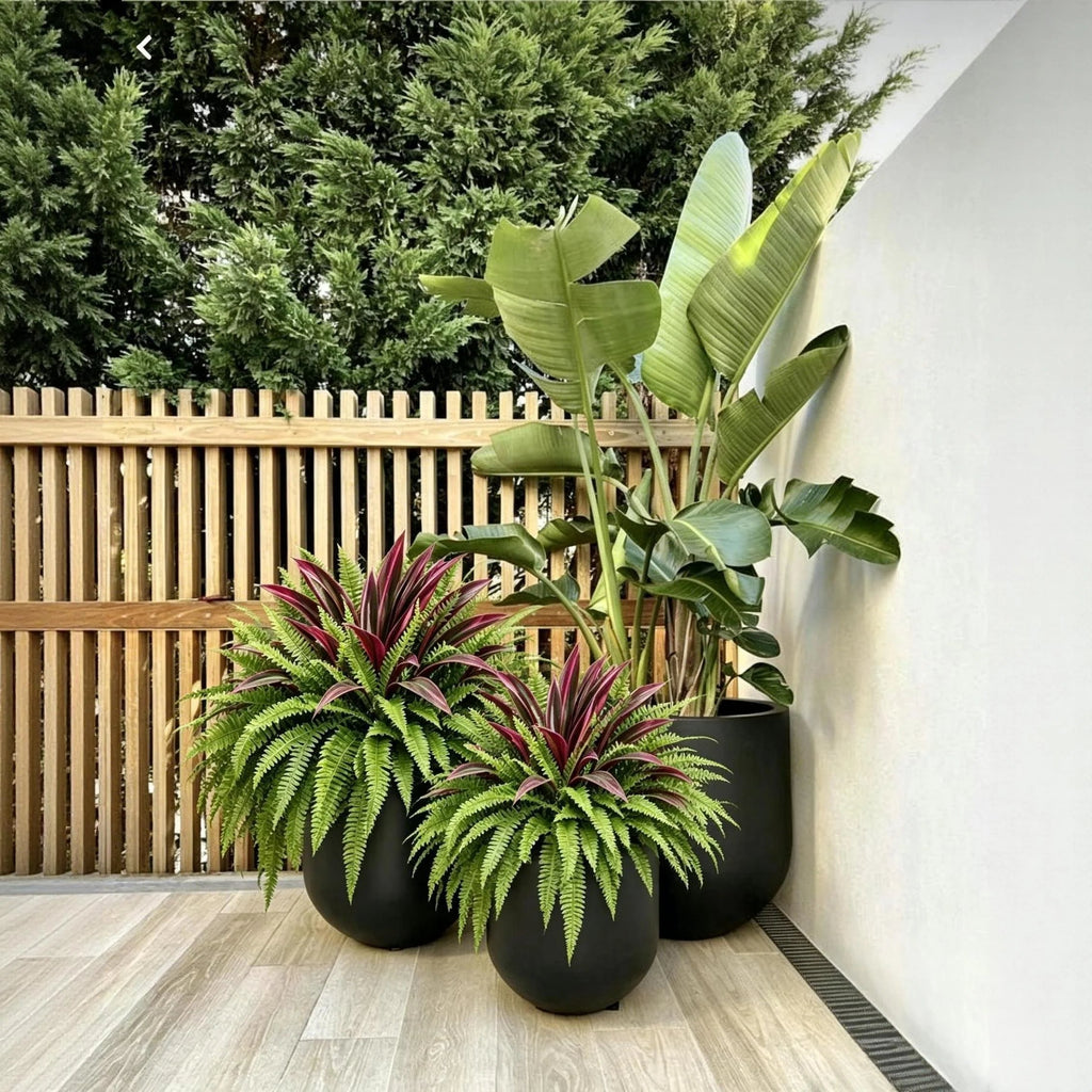 🔥UV-Resistant Artificial Fern & Red Dracaena Decorative Plants – Full, Lush & Fade-Resistant!