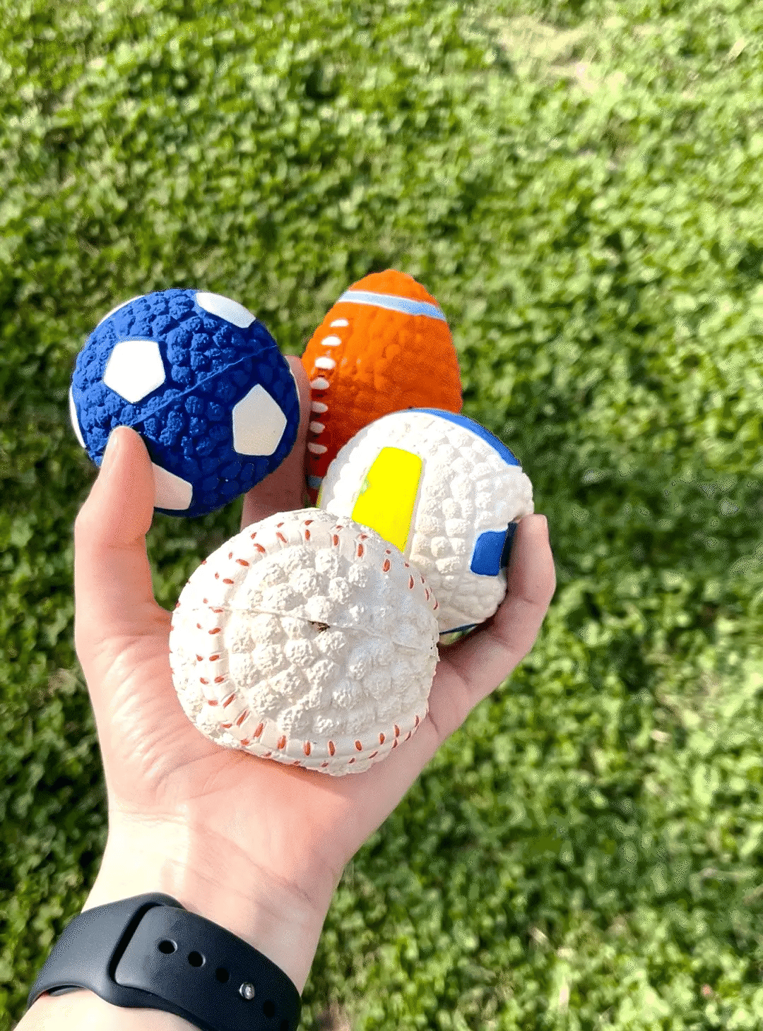 Sports Ball Dog Chew & Fetch Toy | Football, Soccer, Volleyball, Baseball