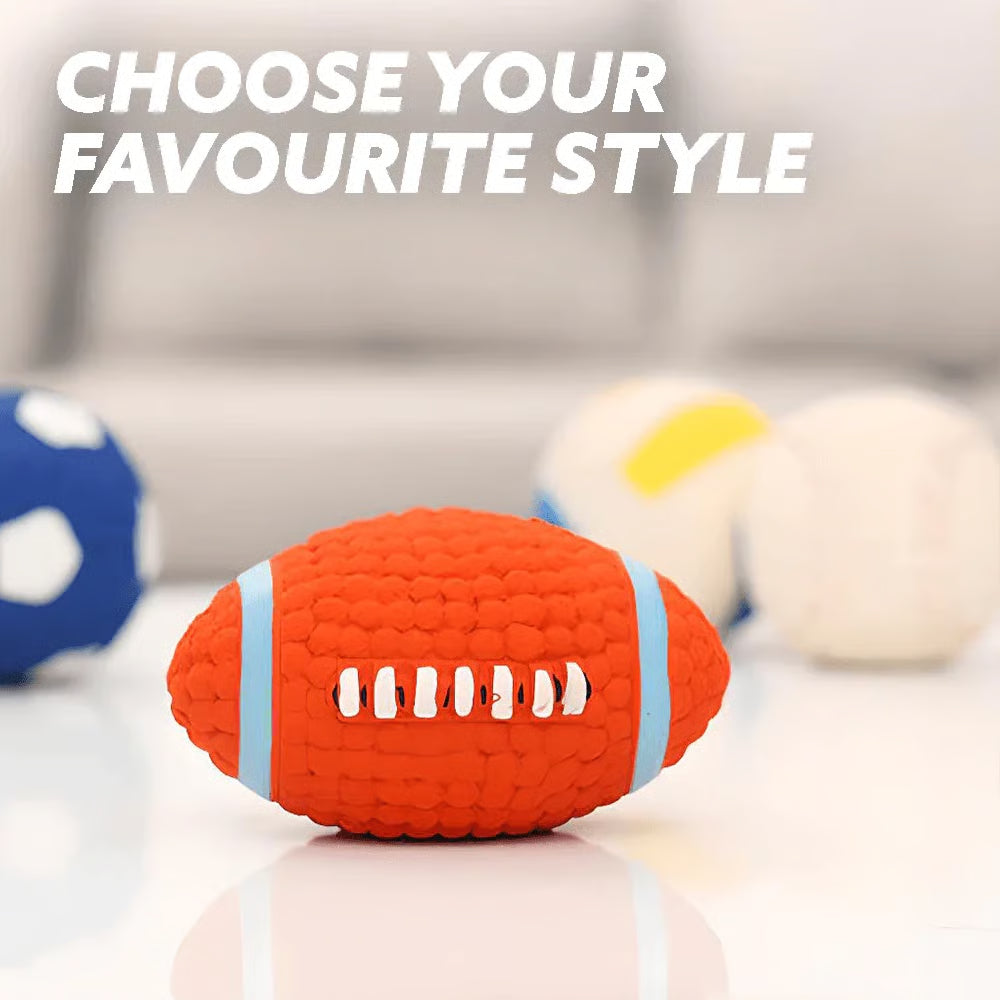 Sports Ball Dog Chew & Fetch Toy | Football, Soccer, Volleyball, Baseball