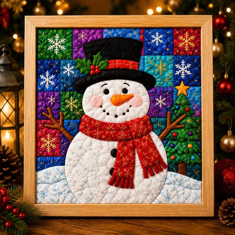 🎄Premium DIY Christmas Fabric Art Painting Kit | No-Sew Layered Fabric Craft with Reindeer, Sleigh, Christmas Tree & Snowflake Details 🎨✨