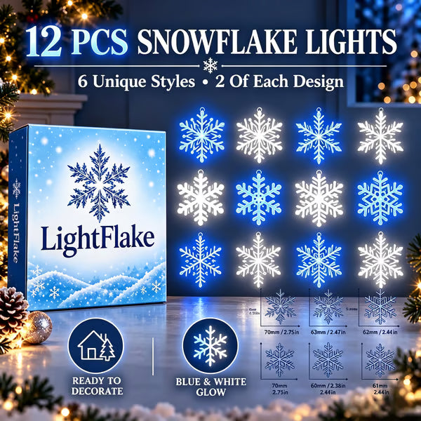 🔥Today 50% OFF🔥 - ❄️12PCS LED Snowflake Wall Lights – Peel & Stick Winter Wonderland Christmas Decor🎄