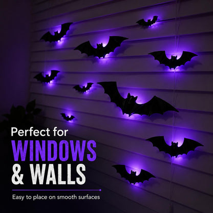 🦇 3D Bat Light LED Decorations – 🎃Spooky Halloween Wall & Home Decor