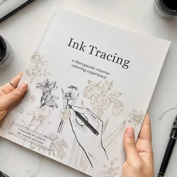 Beginner-Friendly💕Ink Tracing: A Therapeutic Reverse Coloring Experience📚(Deluxe Edition)