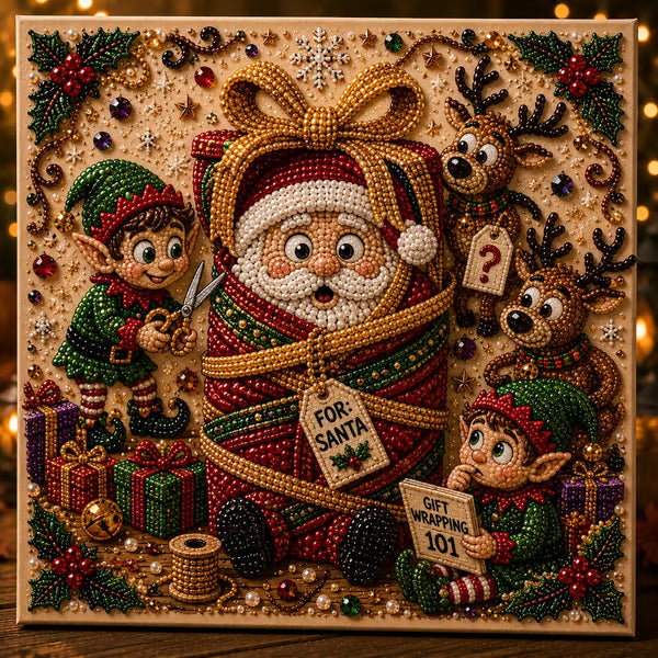 🧘 Relaxing & Beginner-Friendly 🎄 Premium 3D Pearl Christmas Art Kit – Luxury Flocked Canvas with Scratch-Resistant, Fade-Resistant Pearl Coating