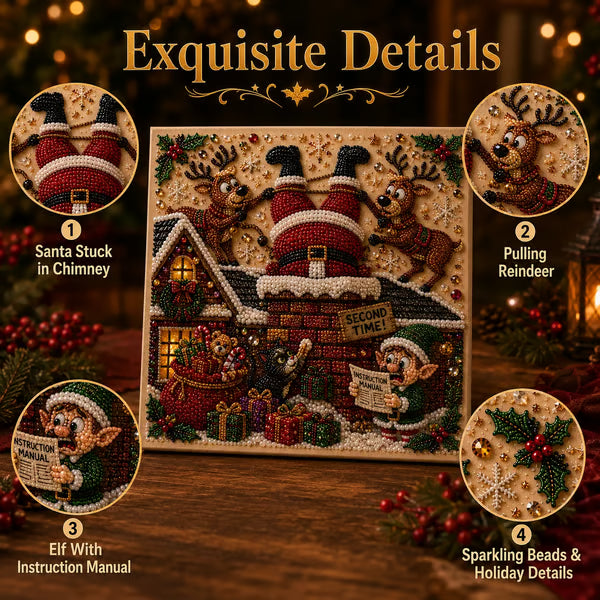 🧘 Relaxing & Beginner-Friendly 🎄 Premium 3D Pearl Christmas Art Kit – Luxury Flocked Canvas with Scratch-Resistant, Fade-Resistant Pearl Coating