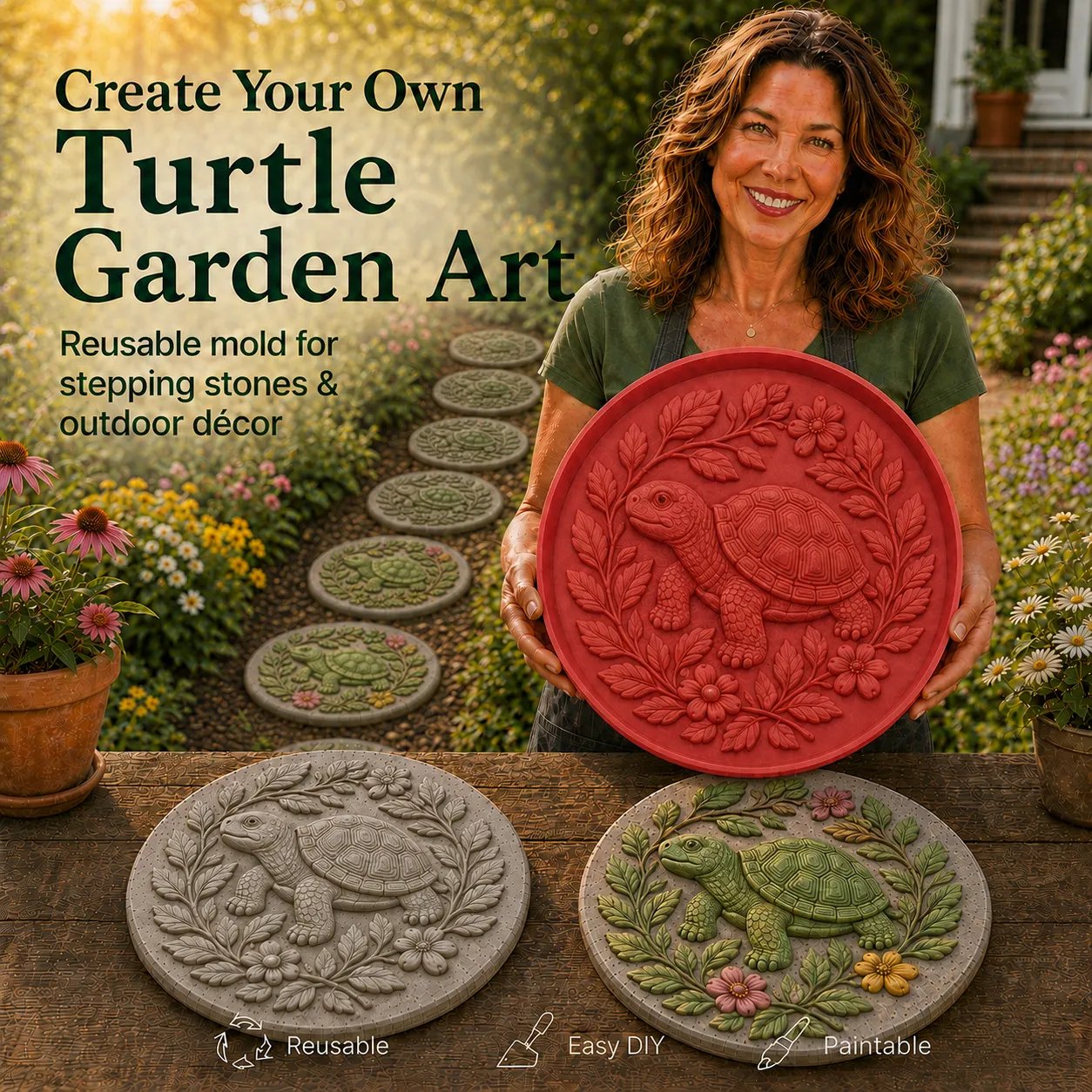 🐦Hummingbird Garden Art Stepping Stone Mold-🎨 No special skills needed—create durable garden art with your own hands in just a few simple steps.