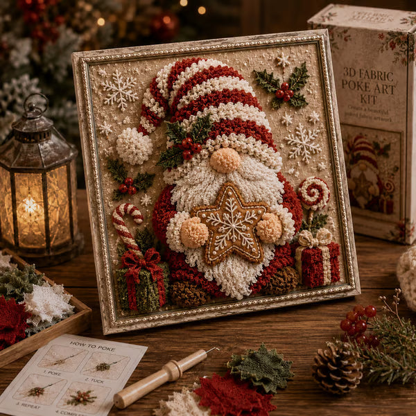 🎅3D Christmas Punch Needle Kit | No-Sew Holiday DIY Craft🧵
