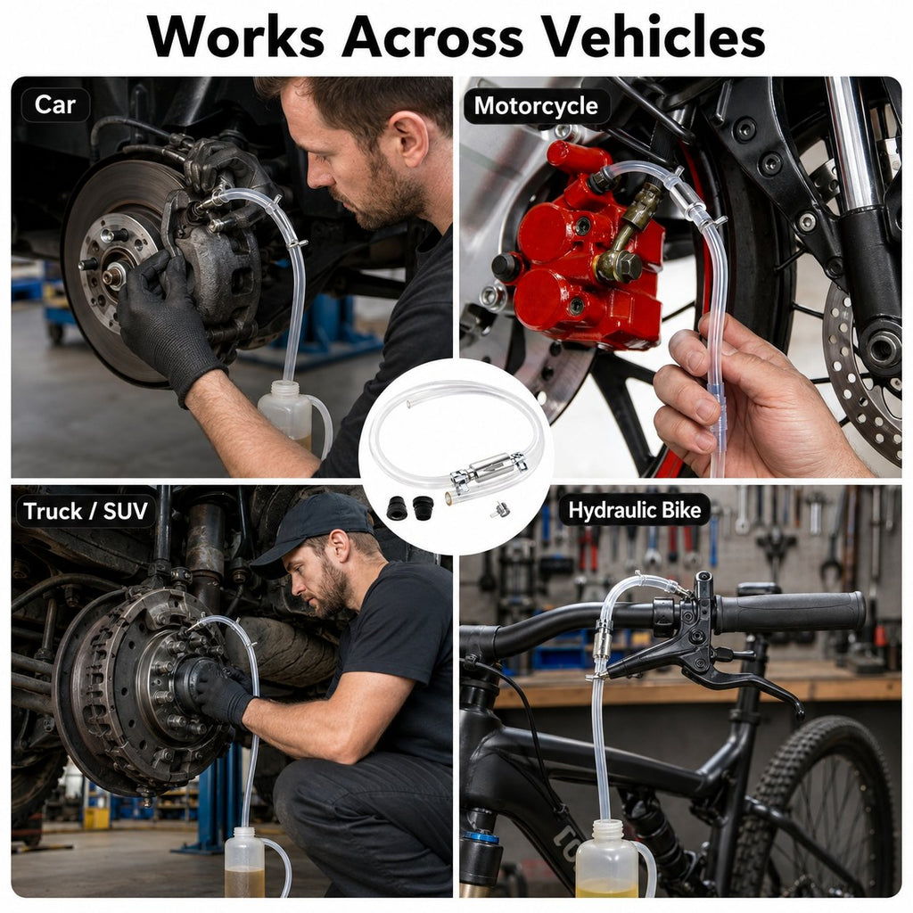 🛠️ One-Way Brake Bleeder Hose Kit -🚗Restore stronger braking performance — no repair shop
