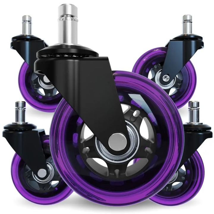 🔥Premium Inline-Style Office Chair Wheels – Universal Fit • Easy Install