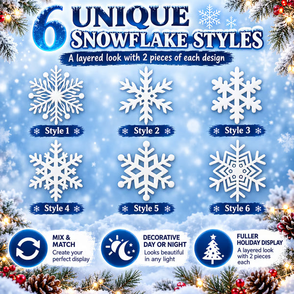 🔥Today 50% OFF🔥 - ❄️12PCS LED Snowflake Wall Lights – Peel & Stick Winter Wonderland Christmas Decor🎄