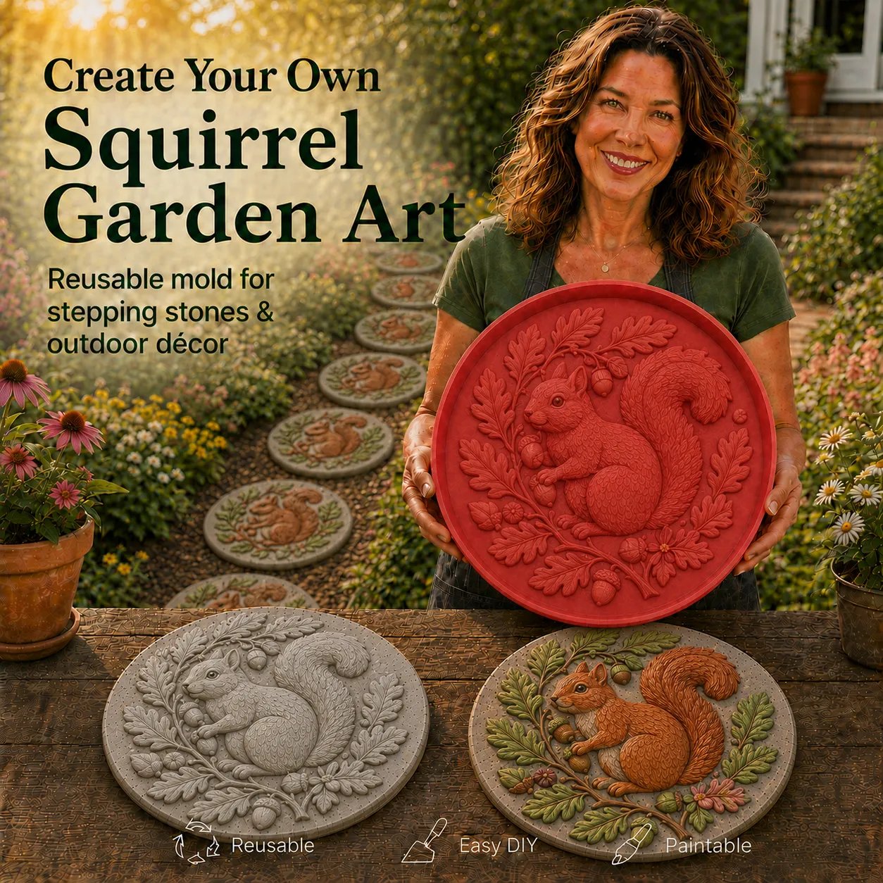 🐦Hummingbird Garden Art Stepping Stone Mold-🎨 No special skills needed—create durable garden art with your own hands in just a few simple steps.