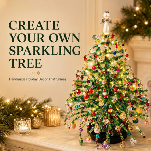 🎄DIY Beaded Christmas Tree Kit - Handmade Tabletop Holiday Decoration