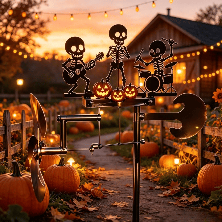 🎃Halloween Skeleton Metal Drummer Kinetic Wind Spinner-✅Easy to assemble ✅Sturdiness ✅Craftsmanship
