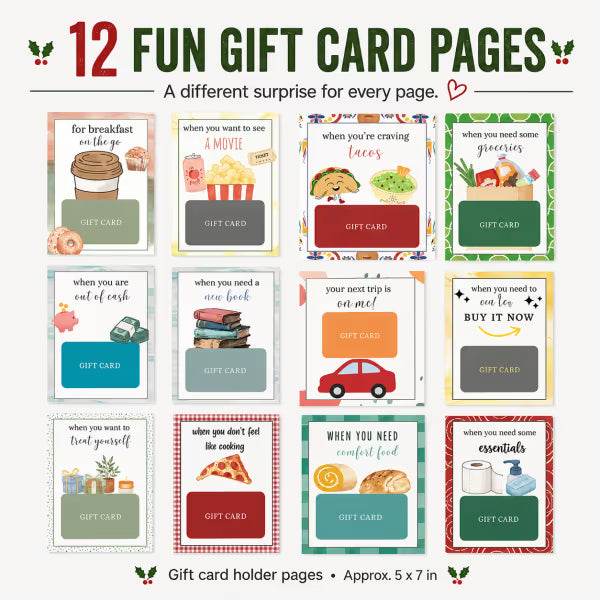 🎄💝 Christmas Gift Card Book — 12 Pages of Holiday Surprises 🎁