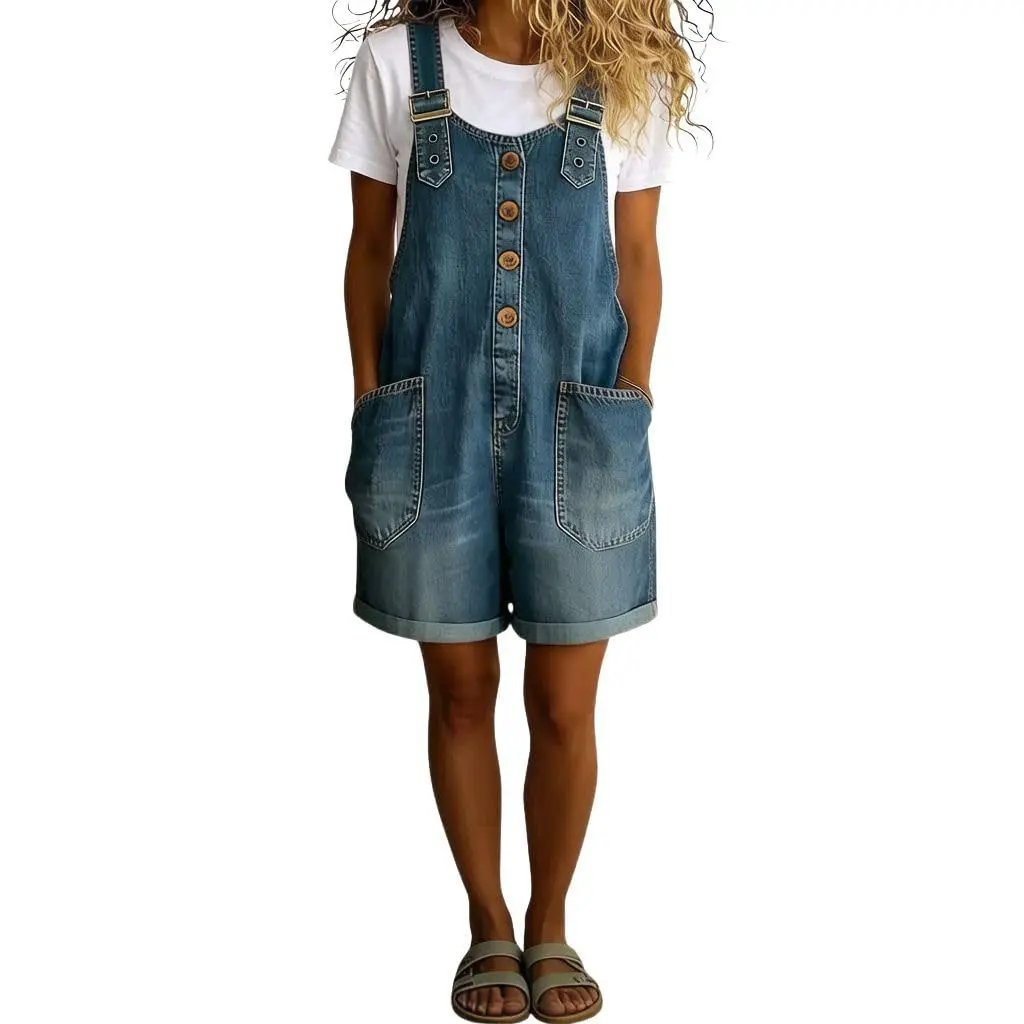 ⭐2026 USA Sale: Up to 50% OFF -🤠👖Vintage Loose Wide Leg Denim Bib Overalls for Women(📦Buy 2 Free Shipping)