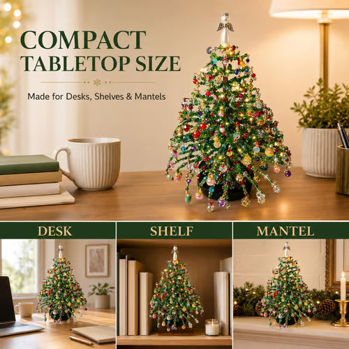 🎄DIY Beaded Christmas Tree Kit - Handmade Tabletop Holiday Decoration
