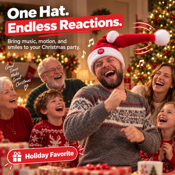 🎅 🤣 Singing & Dancing Santa Hat — Animated Christmas Party Hat(📦Buy 2 Get Free Shipping)