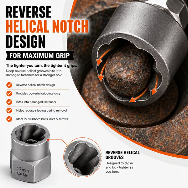 🧰13+1 PCS 🛠️ Impact Bolt & Nut Extractor Set 🔩