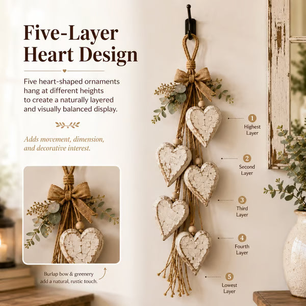🌊🤎Hanging Heart Wall Decor