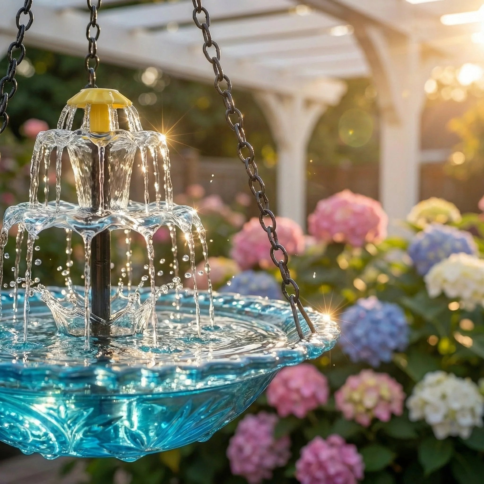 ⭐2026 USA Sale: Up to 50% OFF -☀Solar Cascade Hanging Bird Bath Fountain🎁Buy 2 Free Shipping