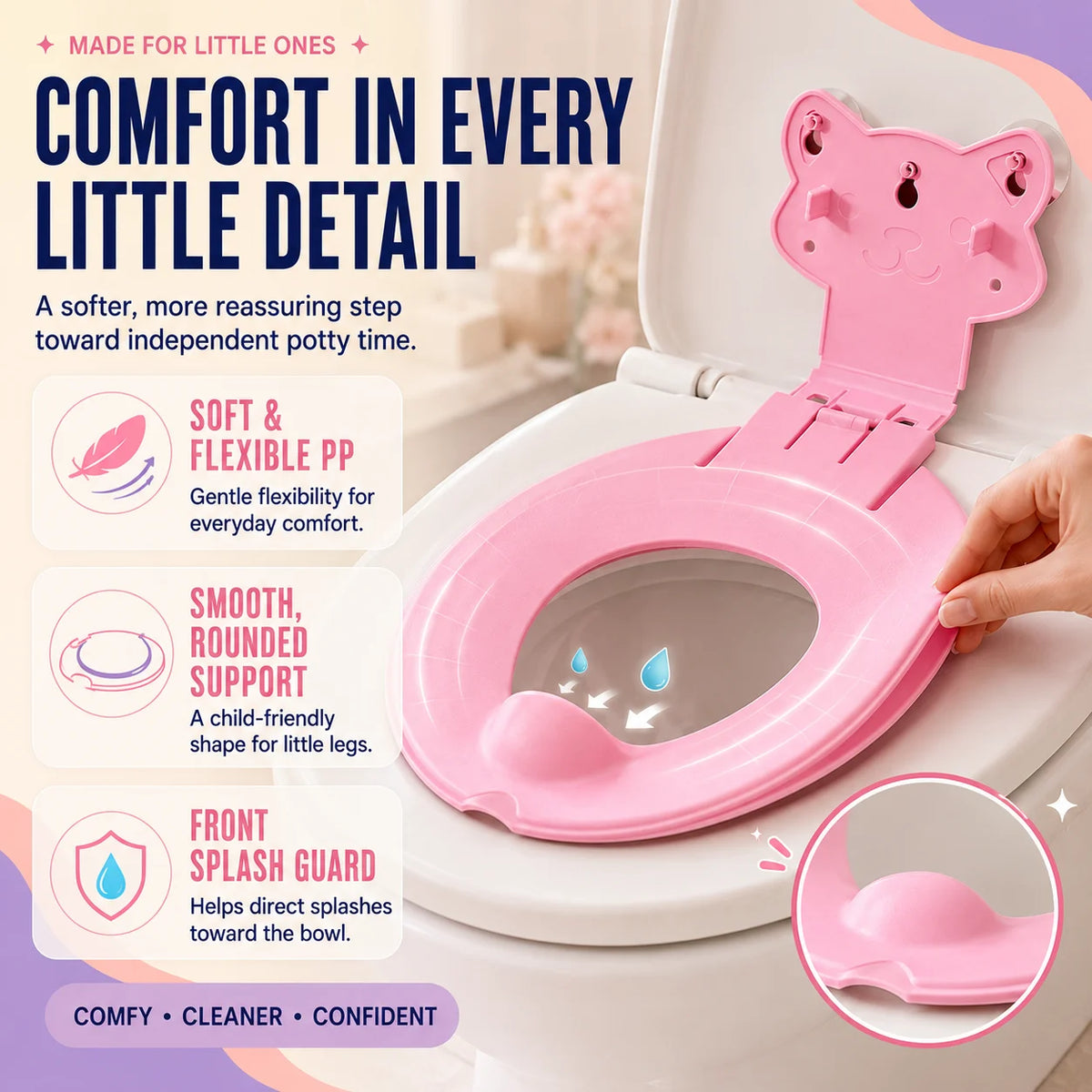 🔥Last Day 50% OFF - 🐻 Flip-Down Toddler Toilet Training Seat – Cleaner, Easier Potty Training