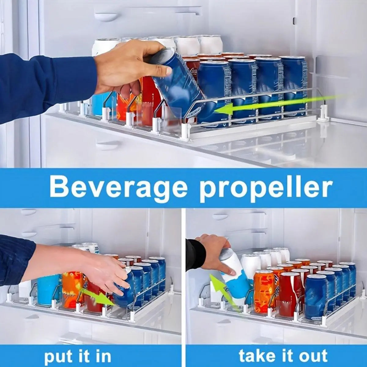 ⭐2026 USA Sale: Up to 50% OFF -🔥Adjustable Self-Pushing Beverage Dispenser for Refrigerator