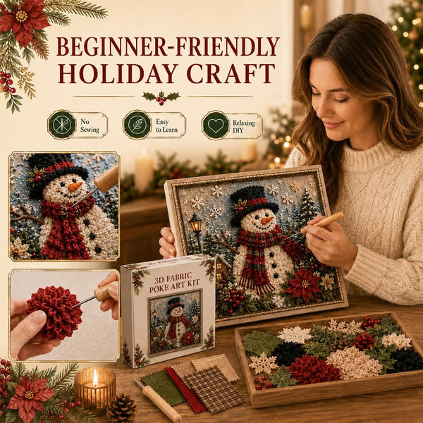 🎅3D Christmas Punch Needle Kit | No-Sew Holiday DIY Craft🧵