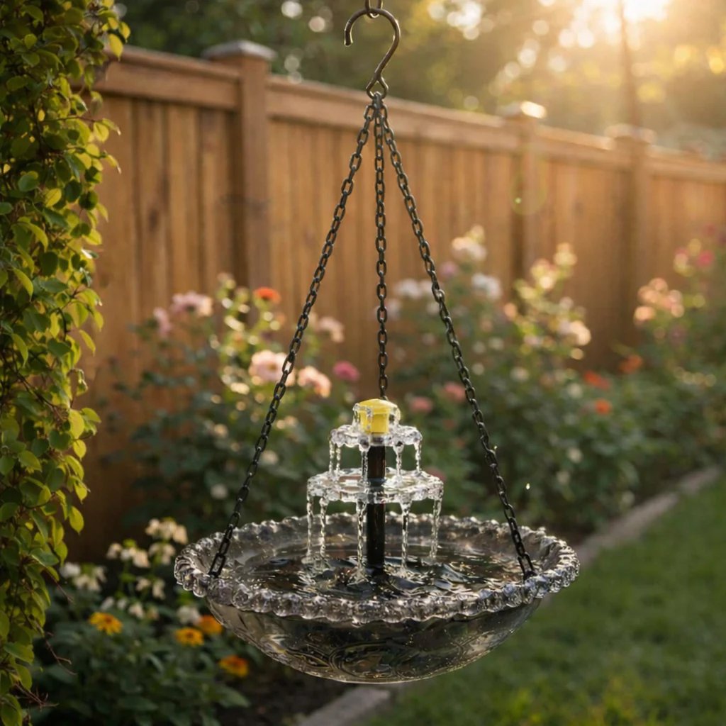 ⭐2026 USA Sale: Up to 50% OFF -☀Solar Cascade Hanging Bird Bath Fountain🎁Buy 2 Free Shipping