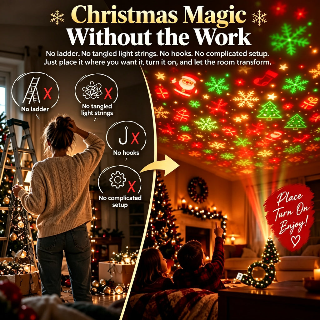 Magical Christmas Tree USB Projector Light – Festive Holiday Atmosphere Lamp