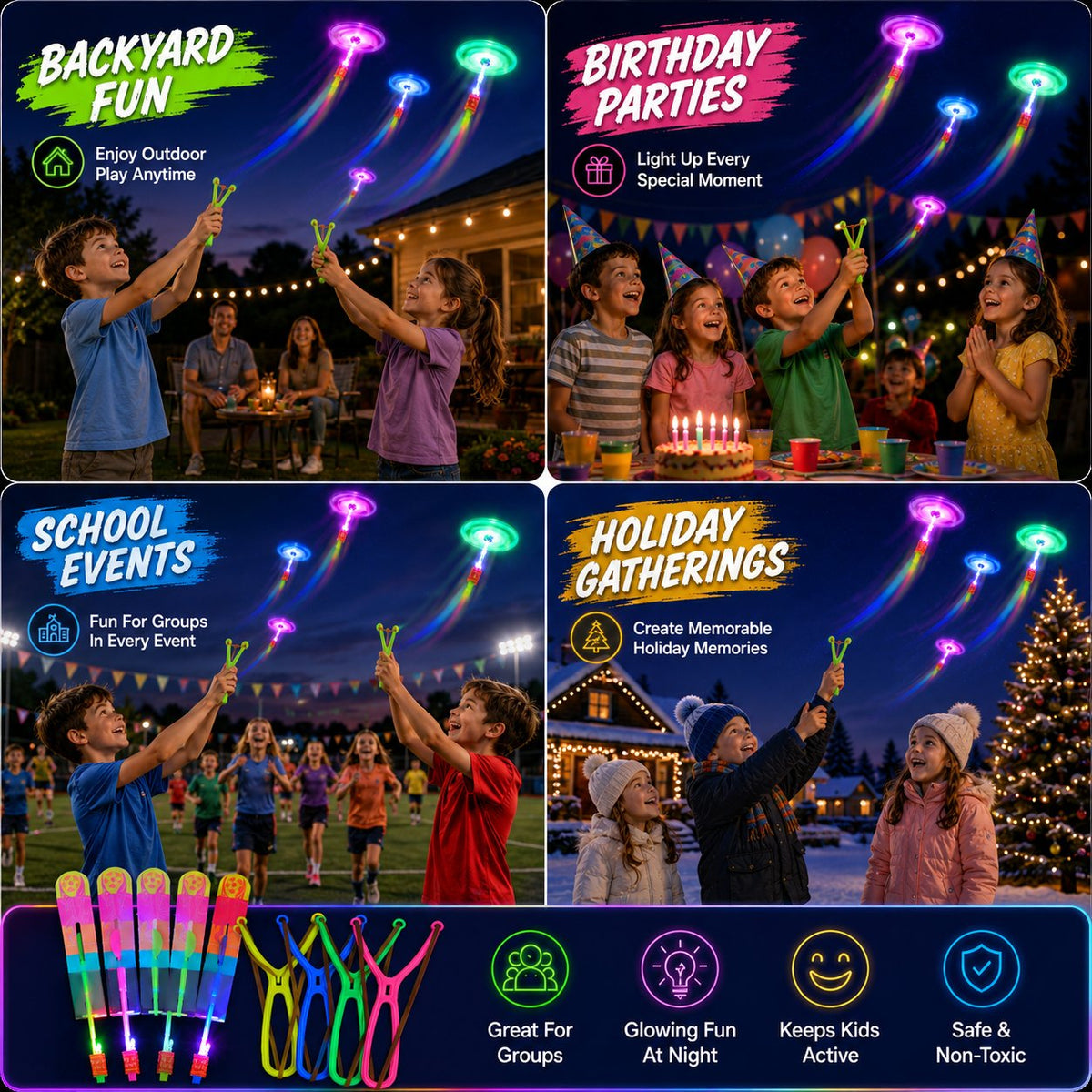 Illuminated Slingshot Flying Arrow