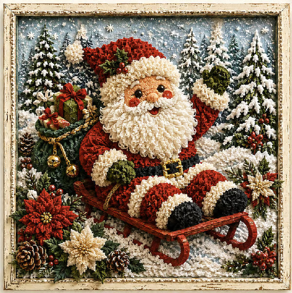 🎅3D Christmas Punch Needle Kit | No-Sew Holiday DIY Craft🧵