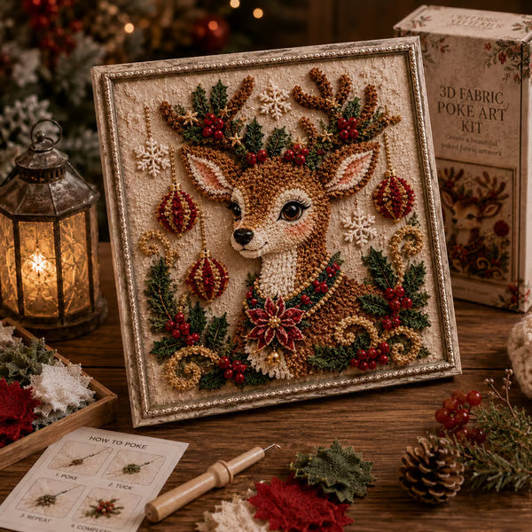 🎅3D Christmas Punch Needle Kit | No-Sew Holiday DIY Craft🧵