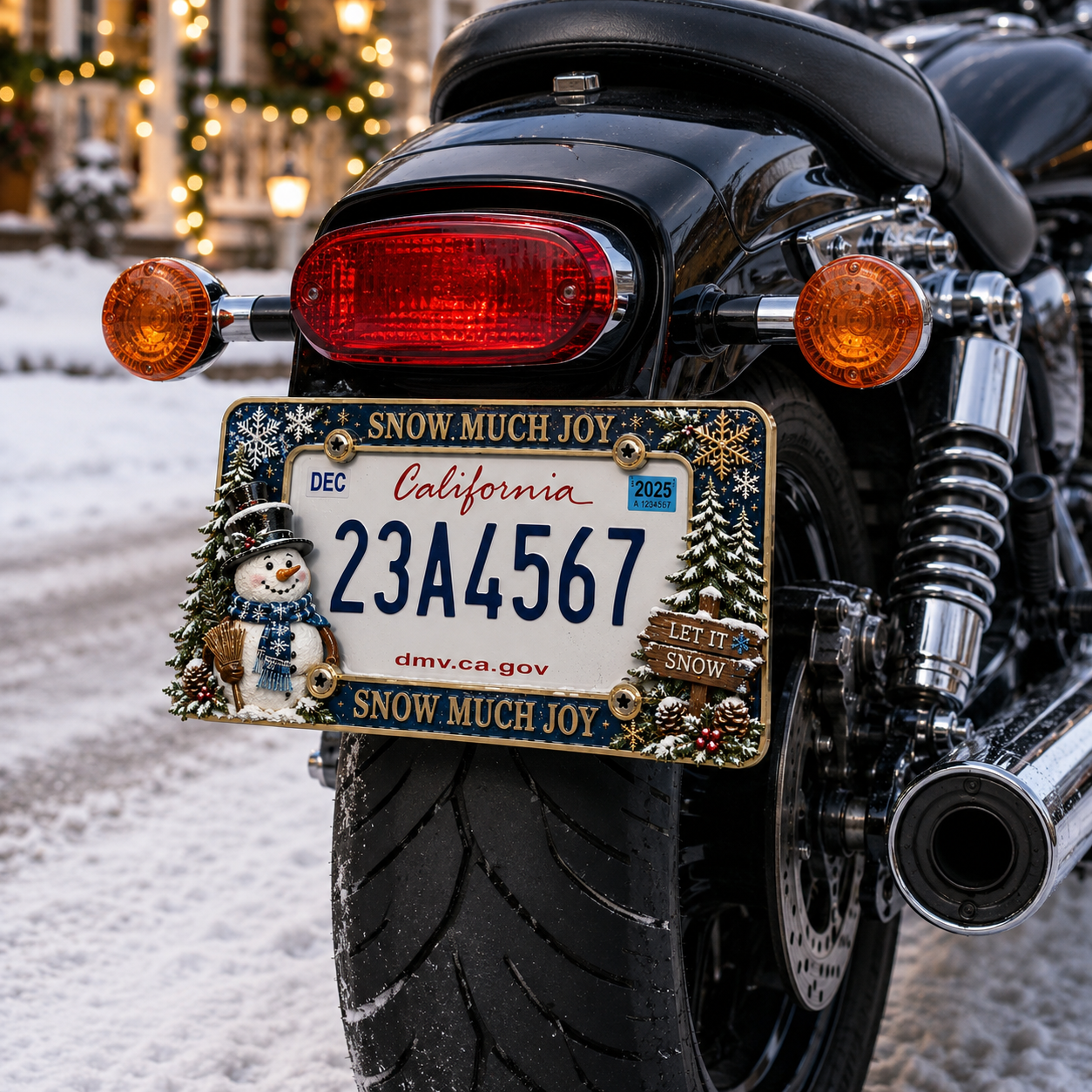 ⭐Compliance 100% Road Legal – No Plate Obstruction🎄Christmas License Plate Frame – Festive Style for Every Ride