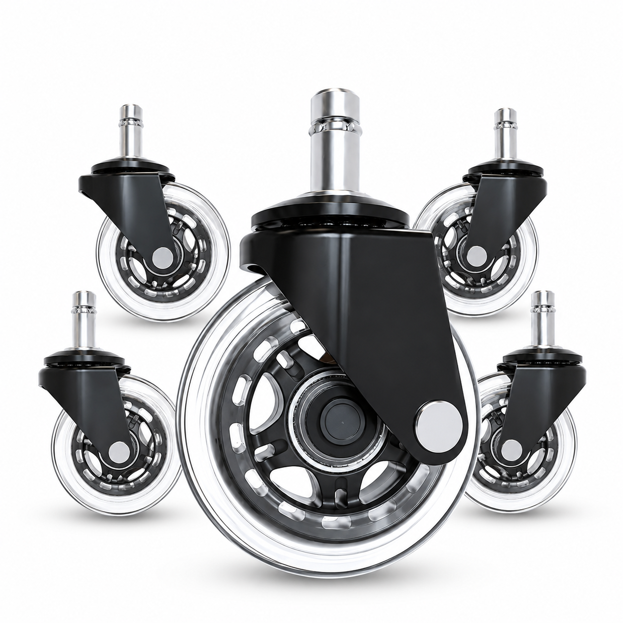 🔥Premium Inline-Style Office Chair Wheels – Universal Fit • Easy Install