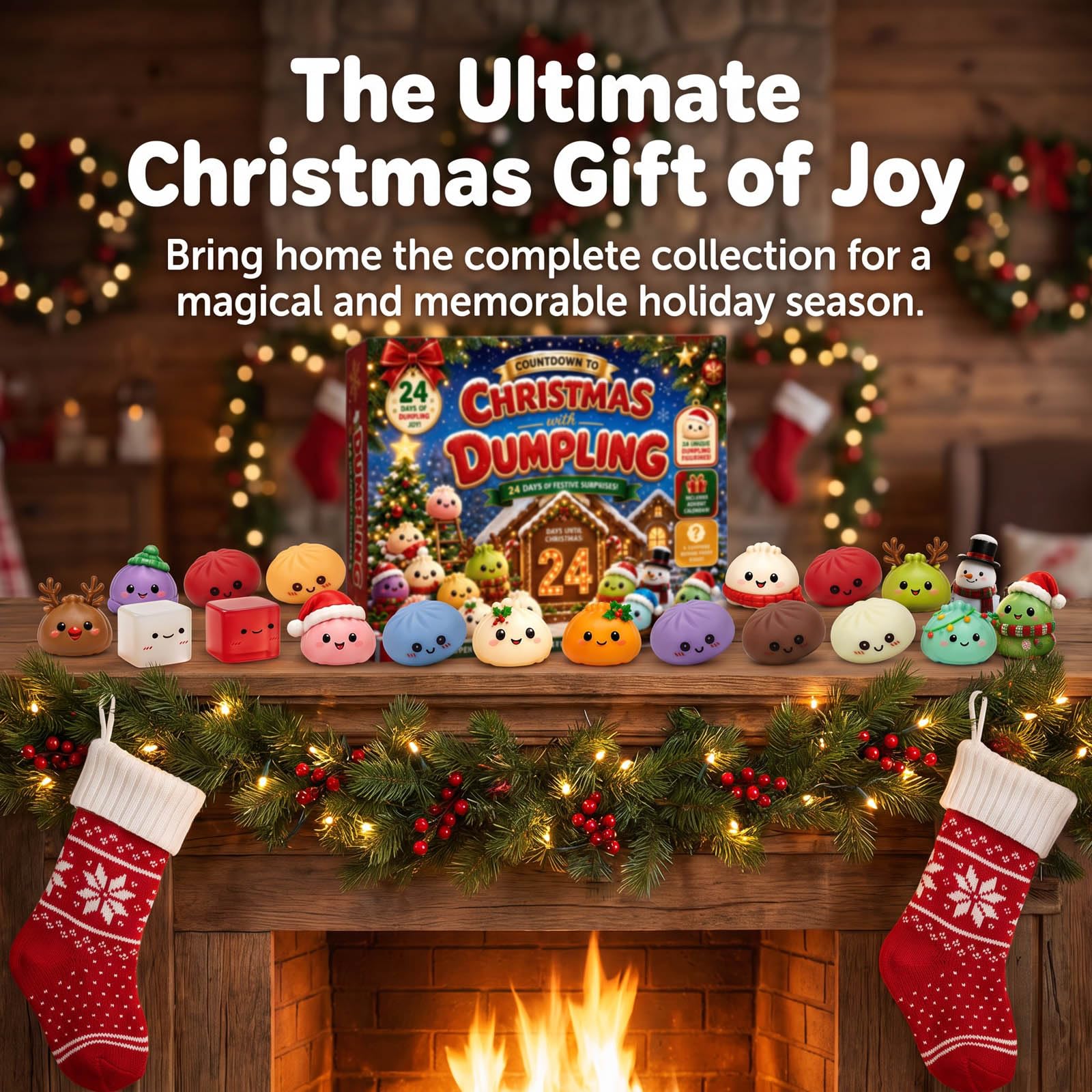 🎅2026 Christmas Squishy Advent Calendar - 24 Days Dumpling Squishies Toys