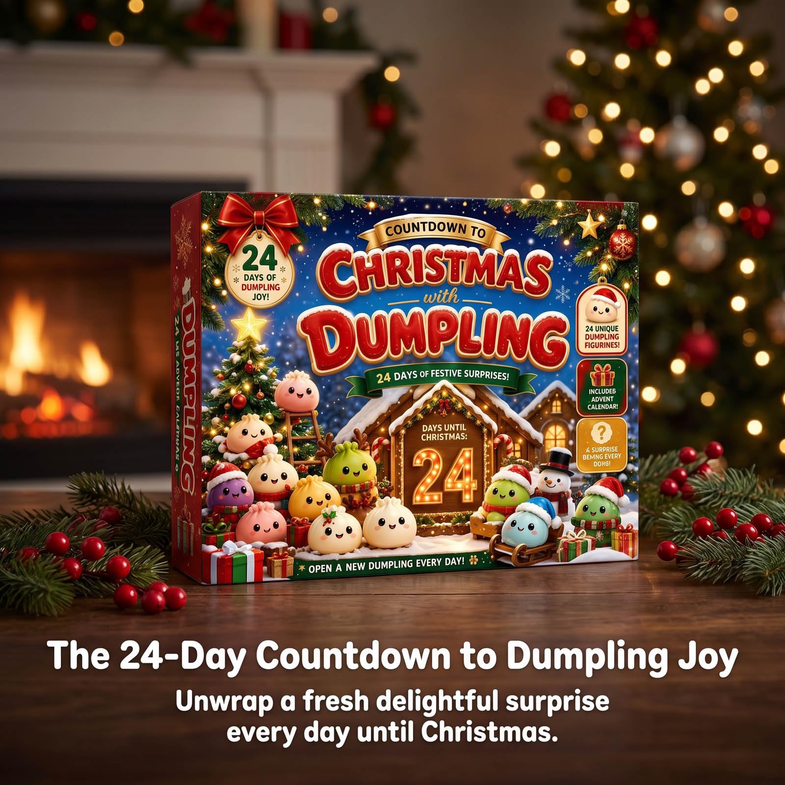 🎅2026 Christmas Squishy Advent Calendar - 24 Days Dumpling Squishies Toys