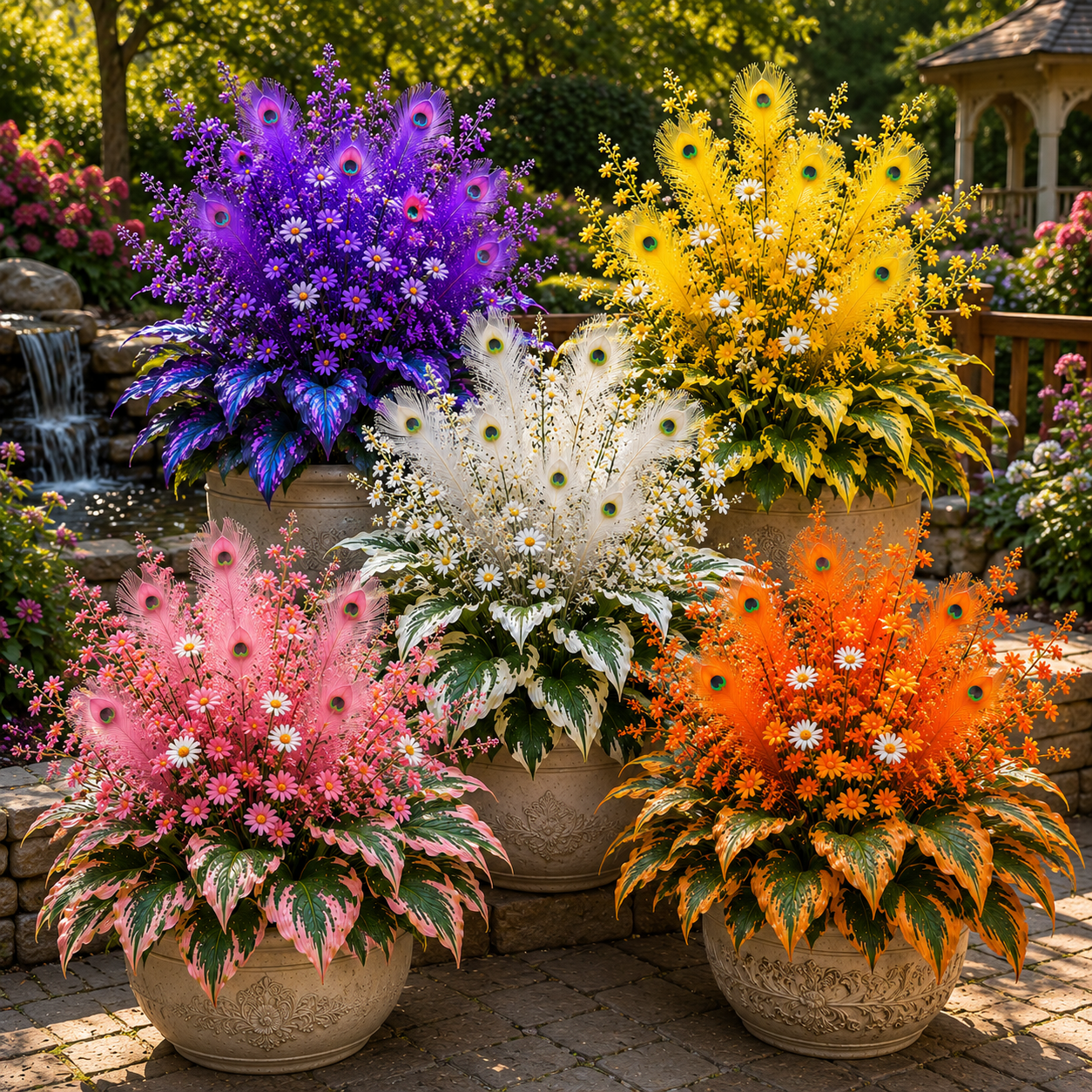 🌿🔥 Peacock Flame Hosta Seeds – Vibrant Multicolor Foliage for Gardens, Patios & Planters 🦚