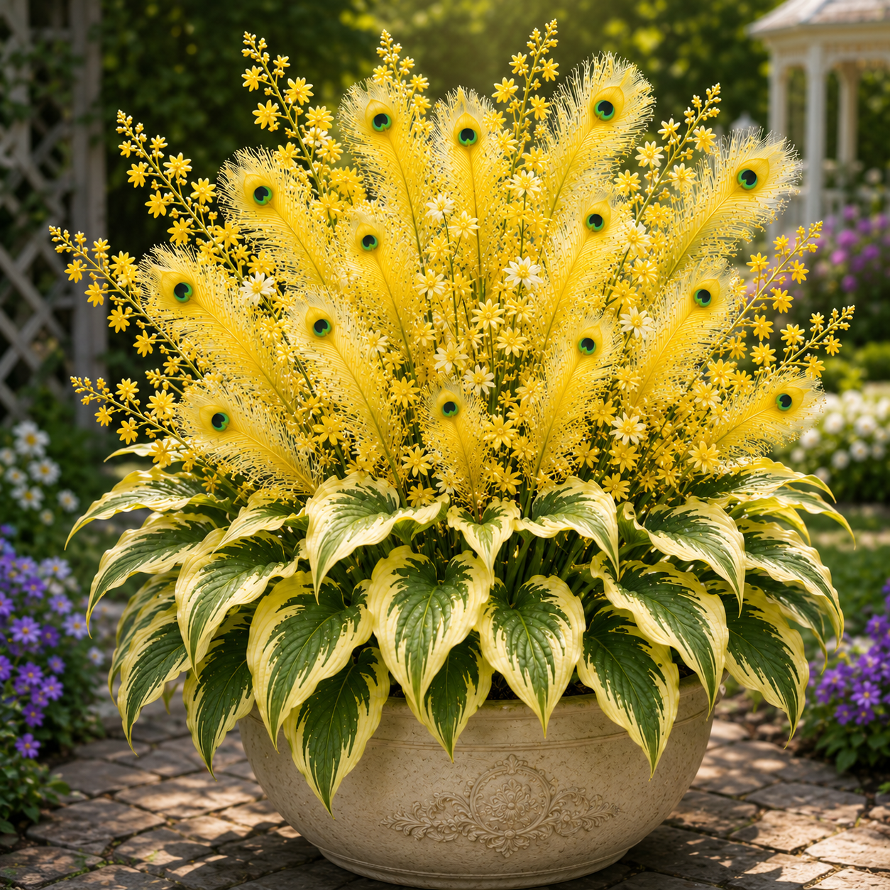 🌿🔥 Peacock Flame Hosta Seeds – Vibrant Multicolor Foliage for Gardens, Patios & Planters 🦚