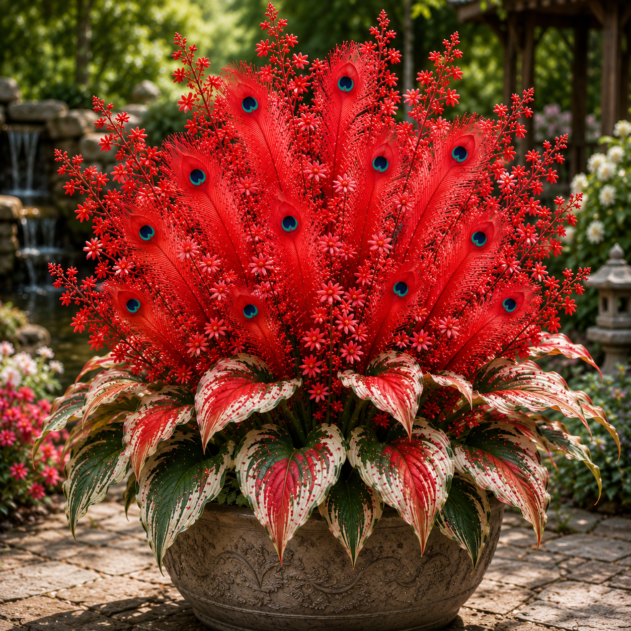 🌿🔥 Peacock Flame Hosta Seeds – Vibrant Multicolor Foliage for Gardens, Patios & Planters 🦚