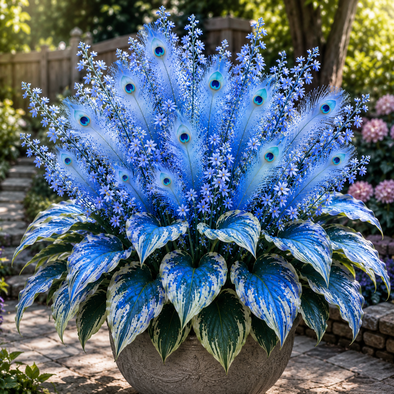 🌿🔥 Peacock Flame Hosta Seeds – Vibrant Multicolor Foliage for Gardens, Patios & Planters 🦚