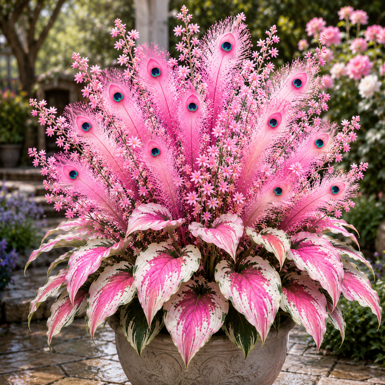🌿🔥 Peacock Flame Hosta Seeds – Vibrant Multicolor Foliage for Gardens, Patios & Planters 🦚