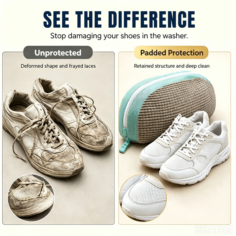 🧺 Reusable Shoe Washing Machine Bag — Protect & Clean Your Shoes 👟