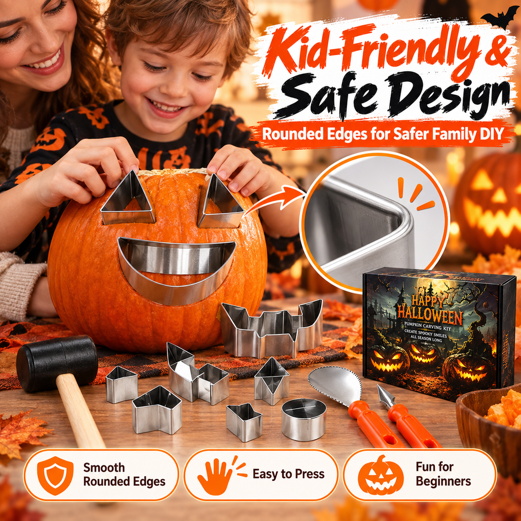 🎃Halloween Pumpkin Carving Kit – 12/24-Piece Family DIY Set