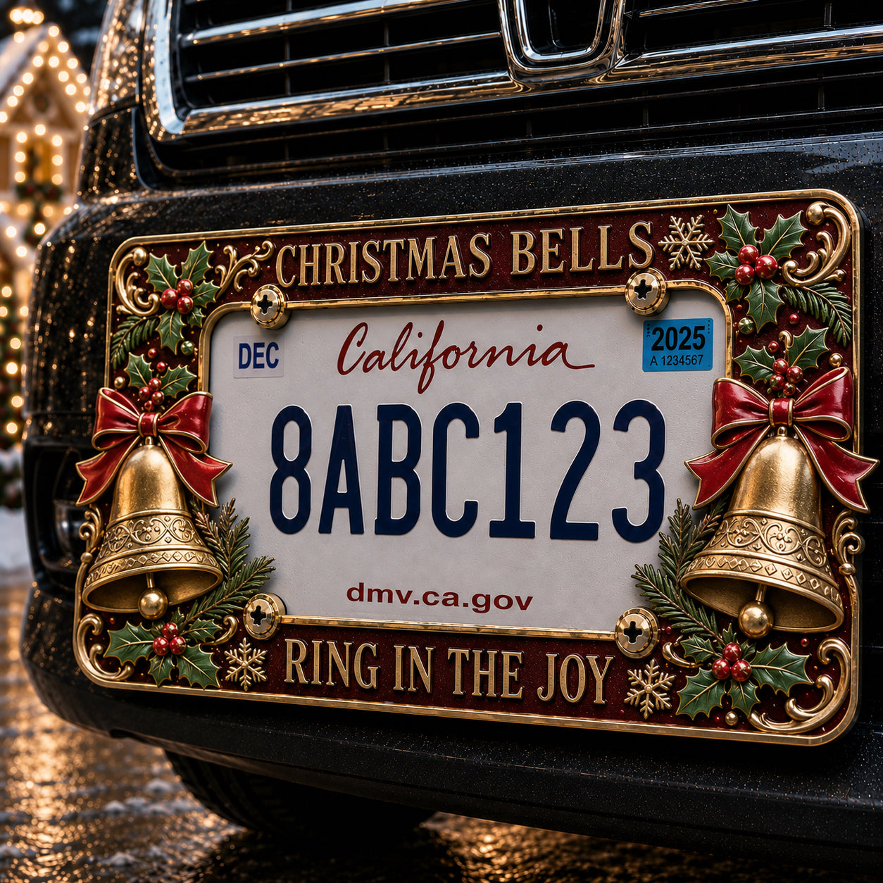 ⭐Compliance 100% Road Legal – No Plate Obstruction🎄Christmas License Plate Frame – Festive Style for Every Ride