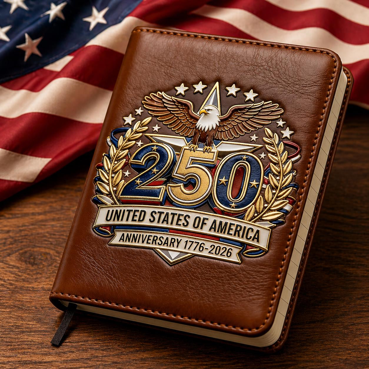 🎁Perfect For Any Patriot 一 USA 250th Anniversary Notebook & Pen Set, 1776-2026 Patriotic Gift