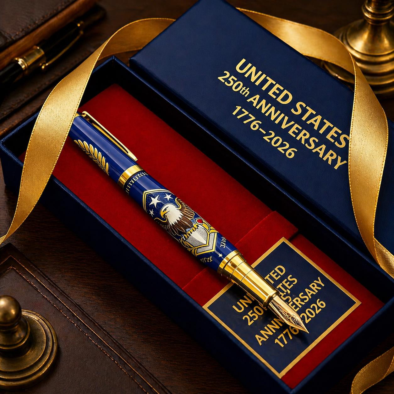🎁Perfect For Any Patriot 一 USA 250th Anniversary Notebook & Pen Set, 1776-2026 Patriotic Gift