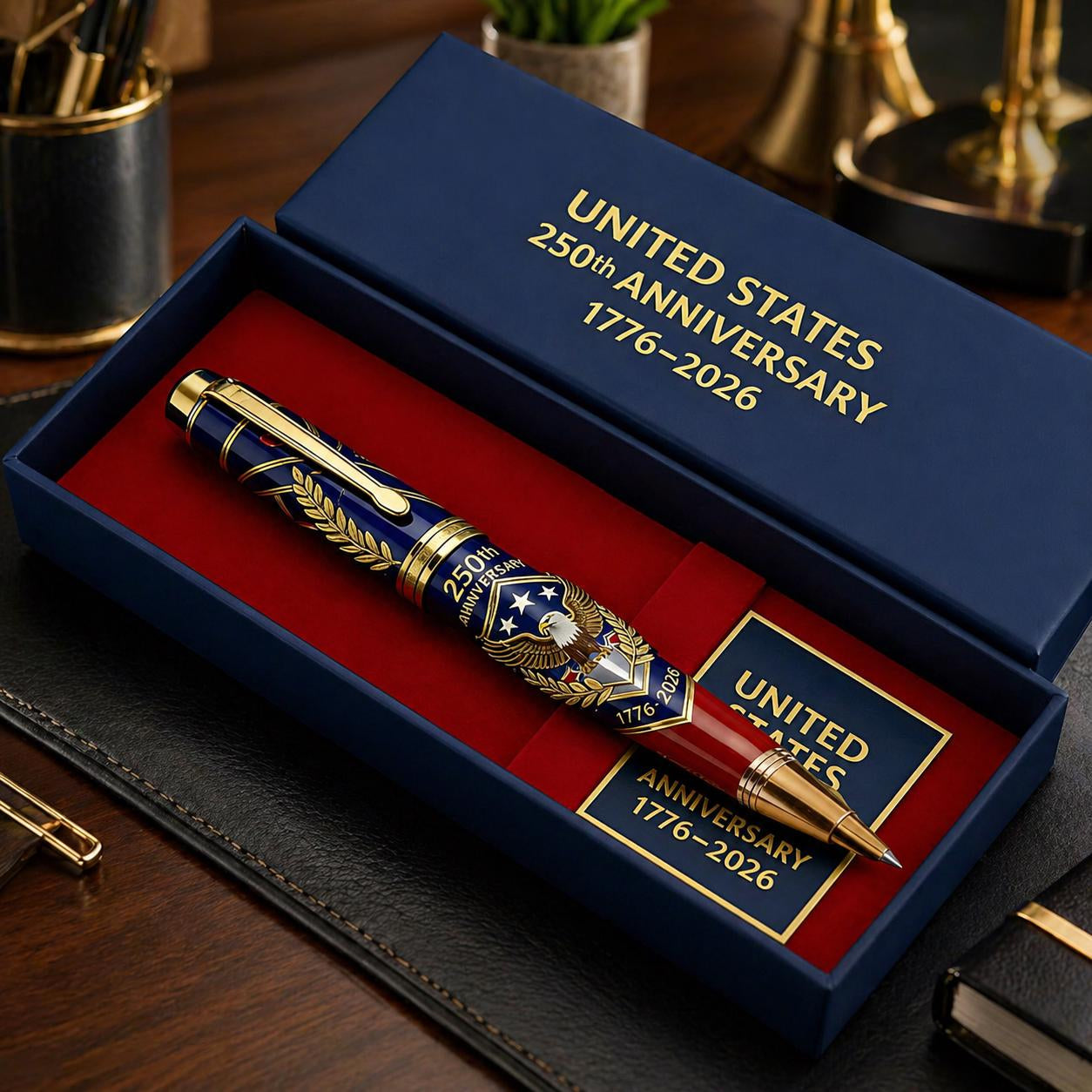 🎁Perfect For Any Patriot 一 USA 250th Anniversary Notebook & Pen Set, 1776-2026 Patriotic Gift
