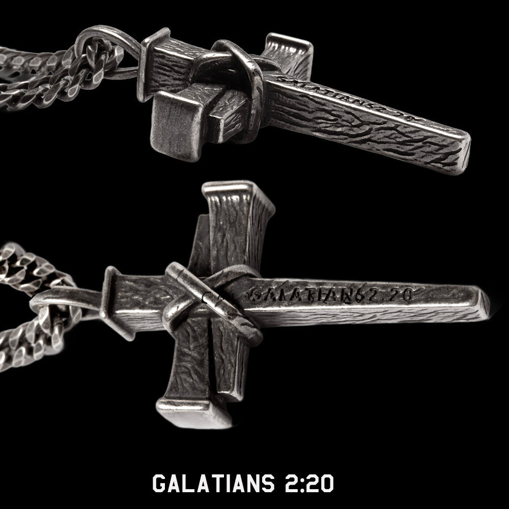 🔥Nailed to the Cross Galatians 2:20 Necklace - usHelps Pair Veterans With A Service Dog Or Shelter Dog