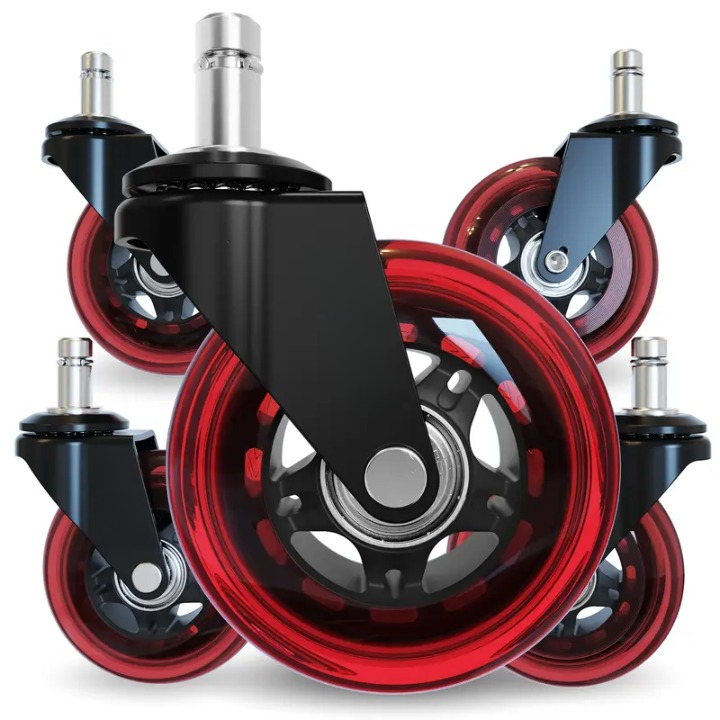 🔥Premium Inline-Style Office Chair Wheels – Universal Fit • Easy Install