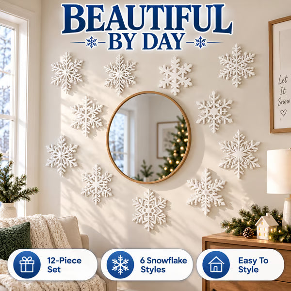 🔥Today 50% OFF🔥 - ❄️12PCS LED Snowflake Wall Lights – Peel & Stick Winter Wonderland Christmas Decor🎄